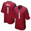 H.Texans #1 Tank Dell Player Red Home Game Ndoa Stitched Jerseys