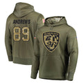 B.Ravens #89 Mark Andrews Ioane Player Olive Salute to Service Pullover Hoodie Ndoa Stitched Jerseys