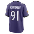 B.Ravens #91 Trey Hendrickson Player Purple Home Game Ndoa Stitched Jerseys