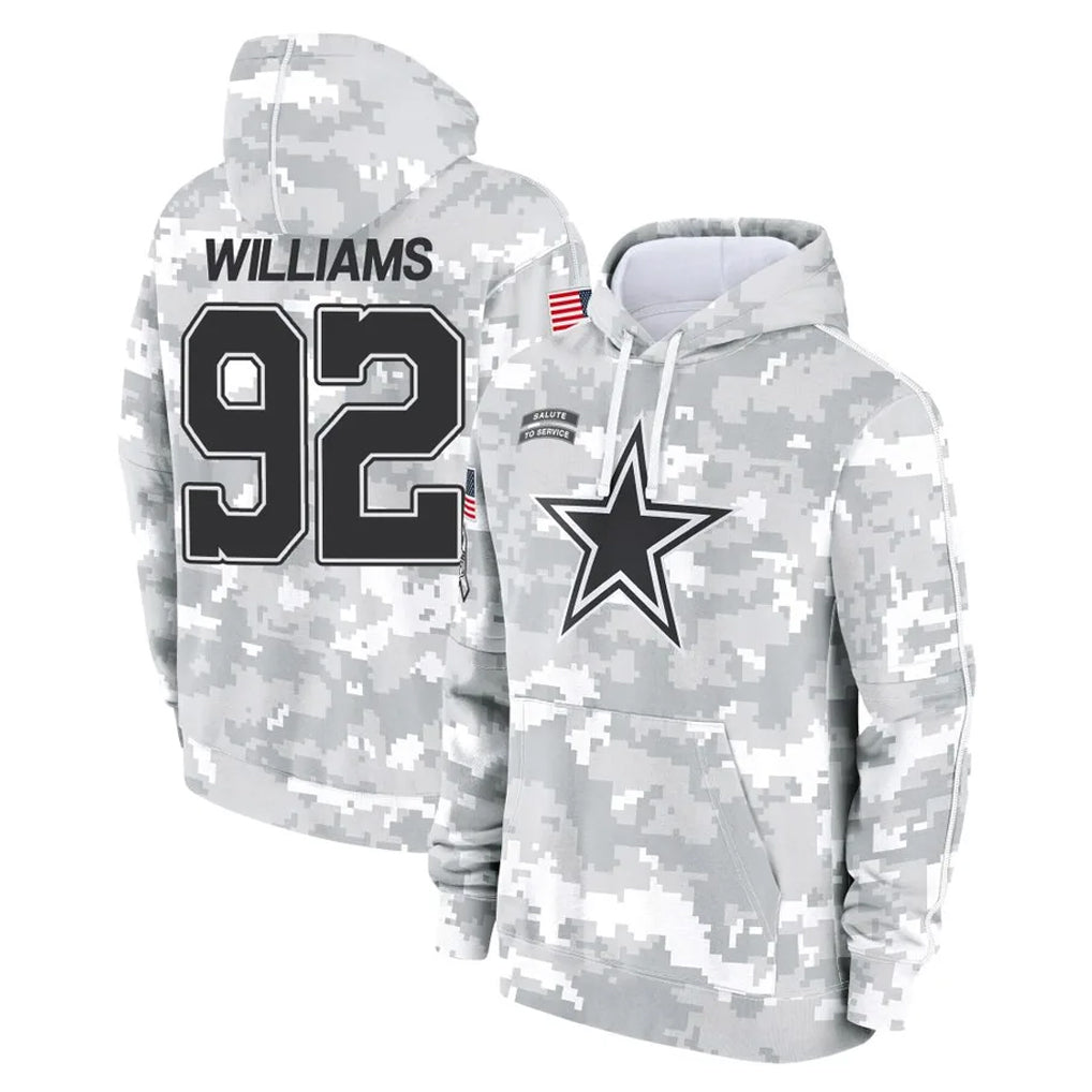 D.Cowboys #92 Quinnen Williams Player Arctic Camo Salute to Service Hoodies Limited Game Ndoa Stitched Jerseys