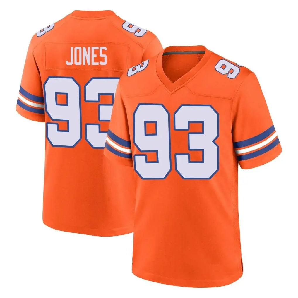 D.Broncos #93 D.J. Jones Player Orange Alternate Collection Throwback Game Ndoa Stitched Jerseys