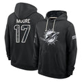 M.Dolphins #17 Trey Moore Player 2026 Black Logo Pullover Hoodies Limited Game Ndoa Stitched Jerseys