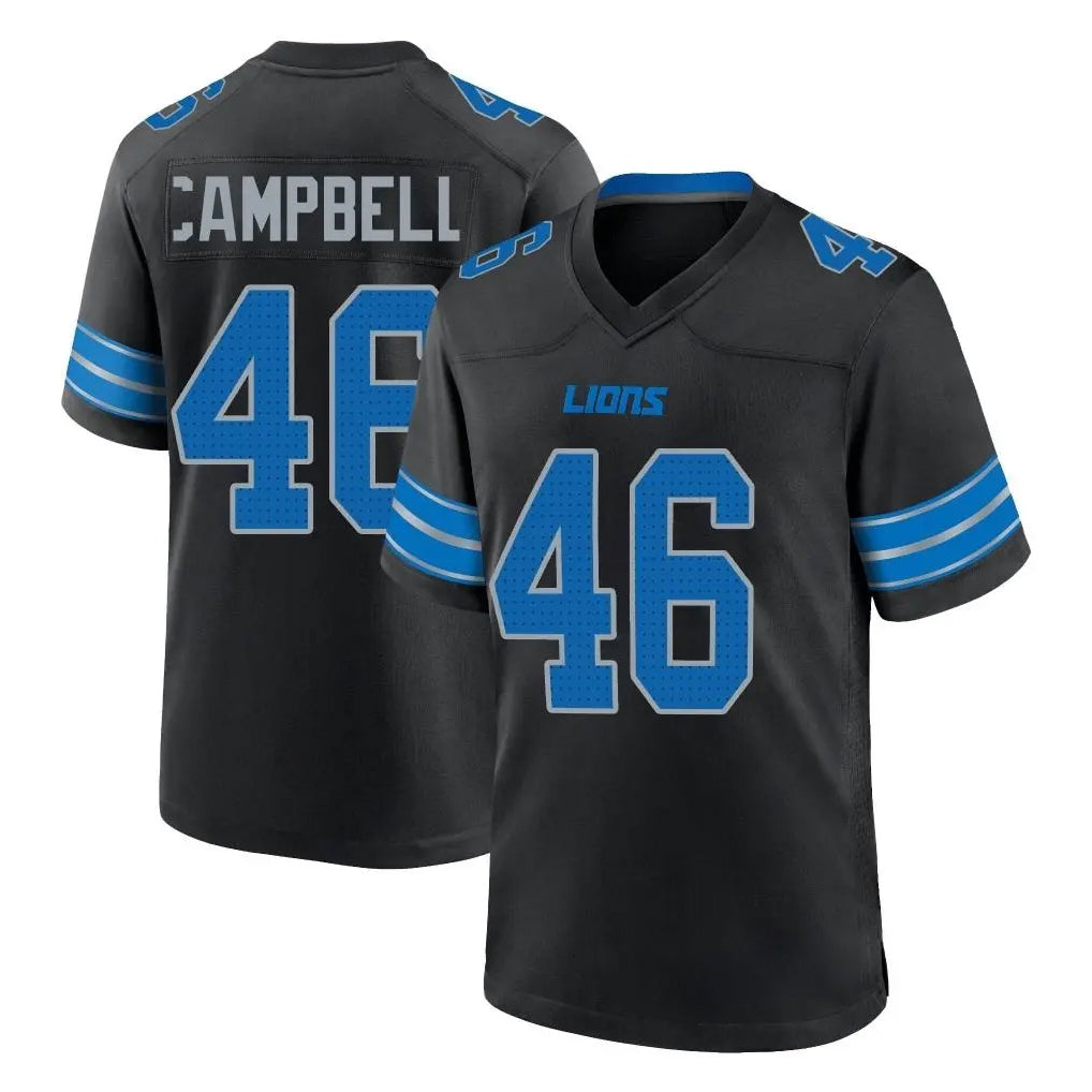 D.Lions #46 Jack Campbell Player Black Alternate Home Game Ndoa Stitched Jerseys