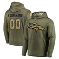Custom D.Broncos Olive Salute to Service Pullover Hoodies Home Game Any Name & Numbers Ndoa Stitched Jerseys