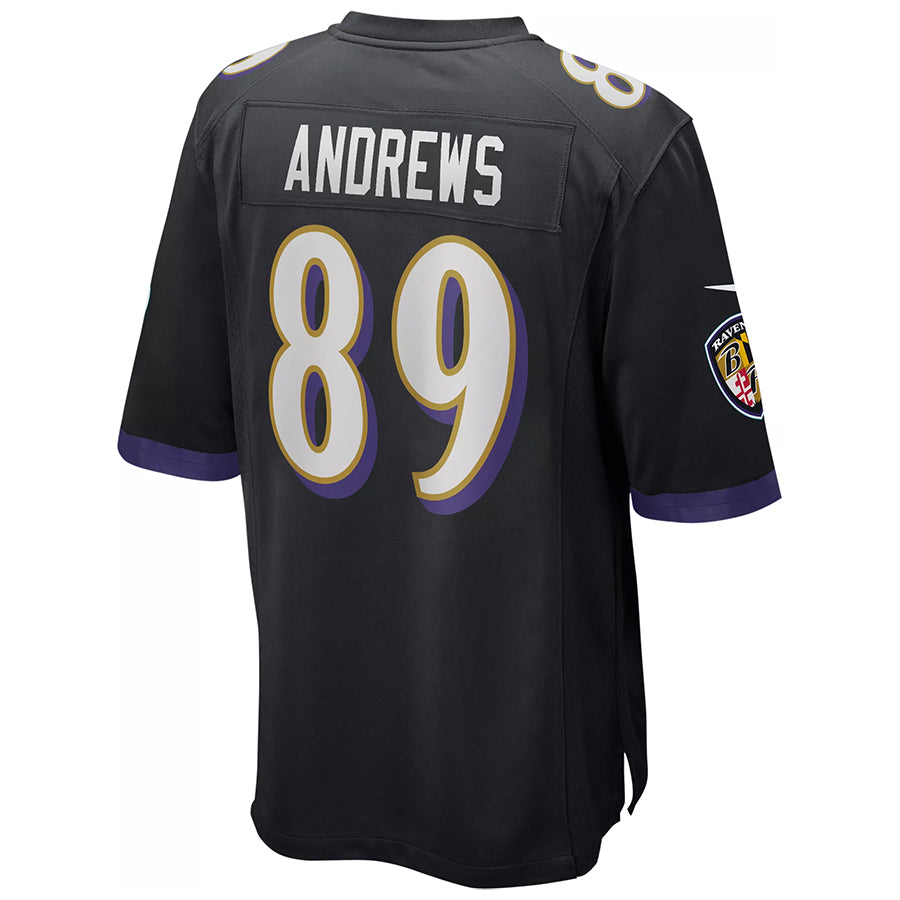 B.Ravens #89 Mark Andrews Player Black Replica Game Ndoa Stitched Jerseys
