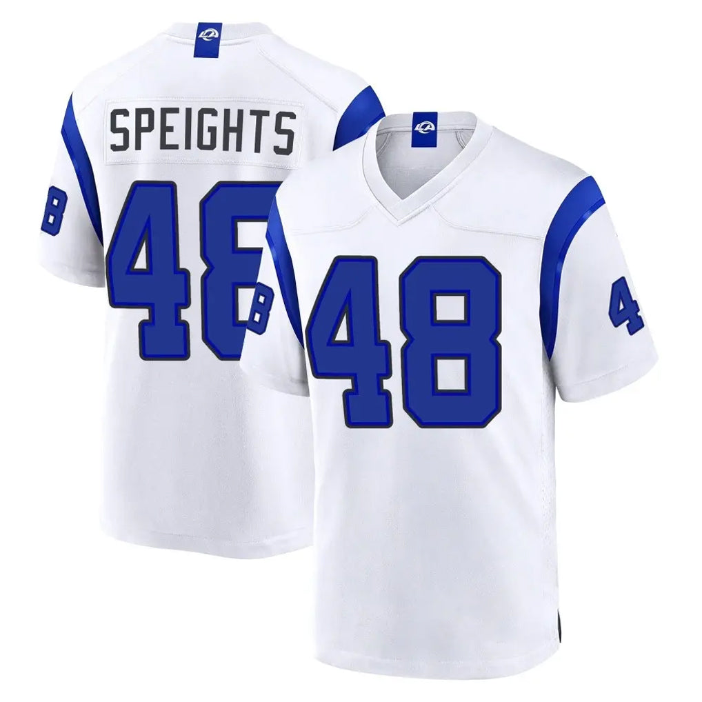 LA.Rams #48 Omar Speights Player White Fearsome Home Game Ndoa Stitched Jerseys