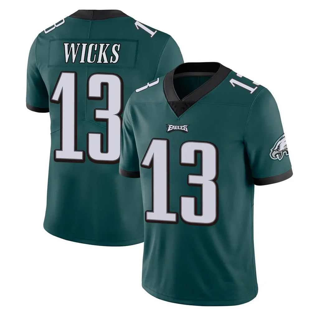 P.Eagles #13 Dontayvion Wicks Player Team Color Green Vapor Untouchable Home Game Ndoa Stitched Jerseys