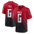 A.Falcons #6 Nick Folk Player Red Home Game Ndoa Stitched Jerseys