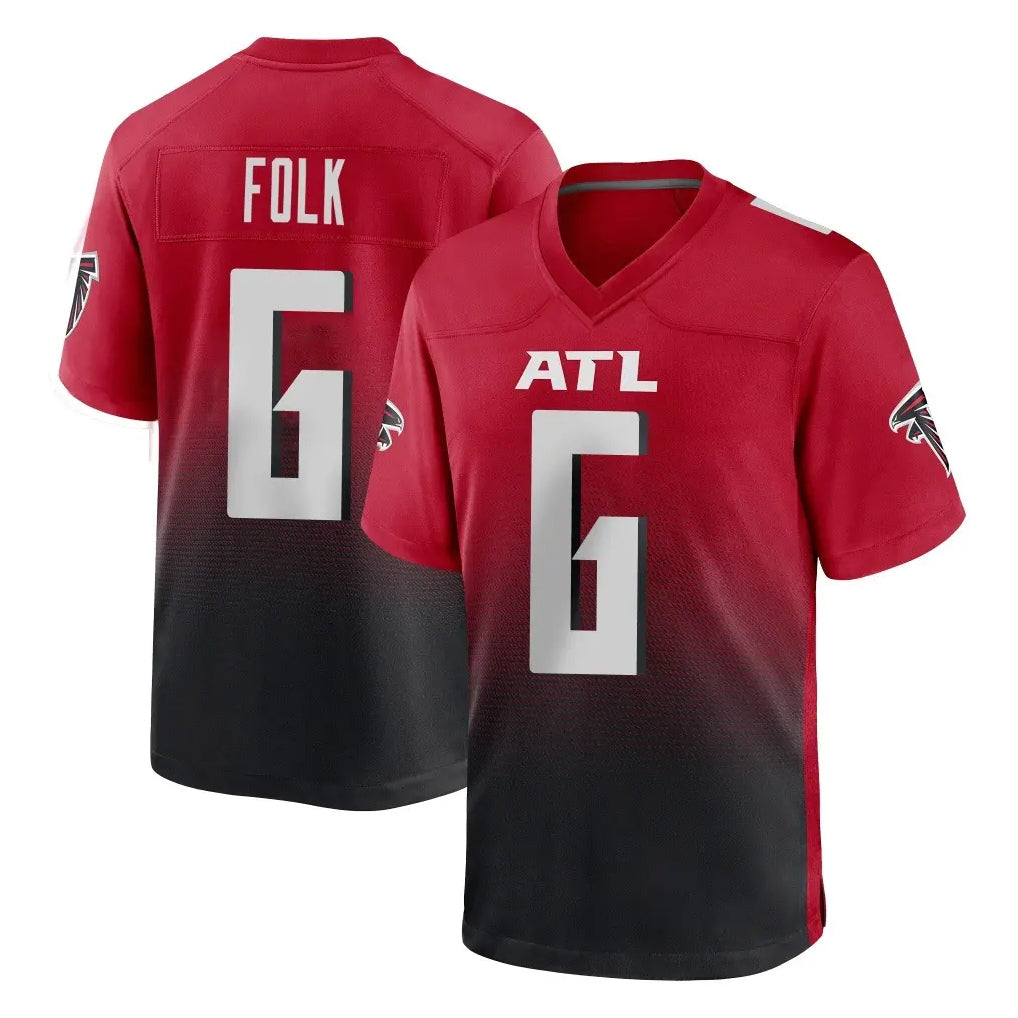 A.Falcons #6 Nick Folk Player Red Home Game Ndoa Stitched Jerseys