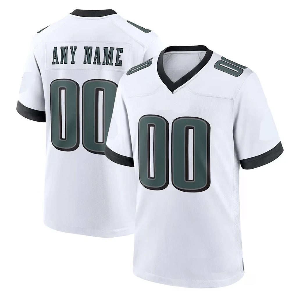 Custom P.Eagles White Game Home Any Name & Numbers Ndoa Stitched Jerseys
