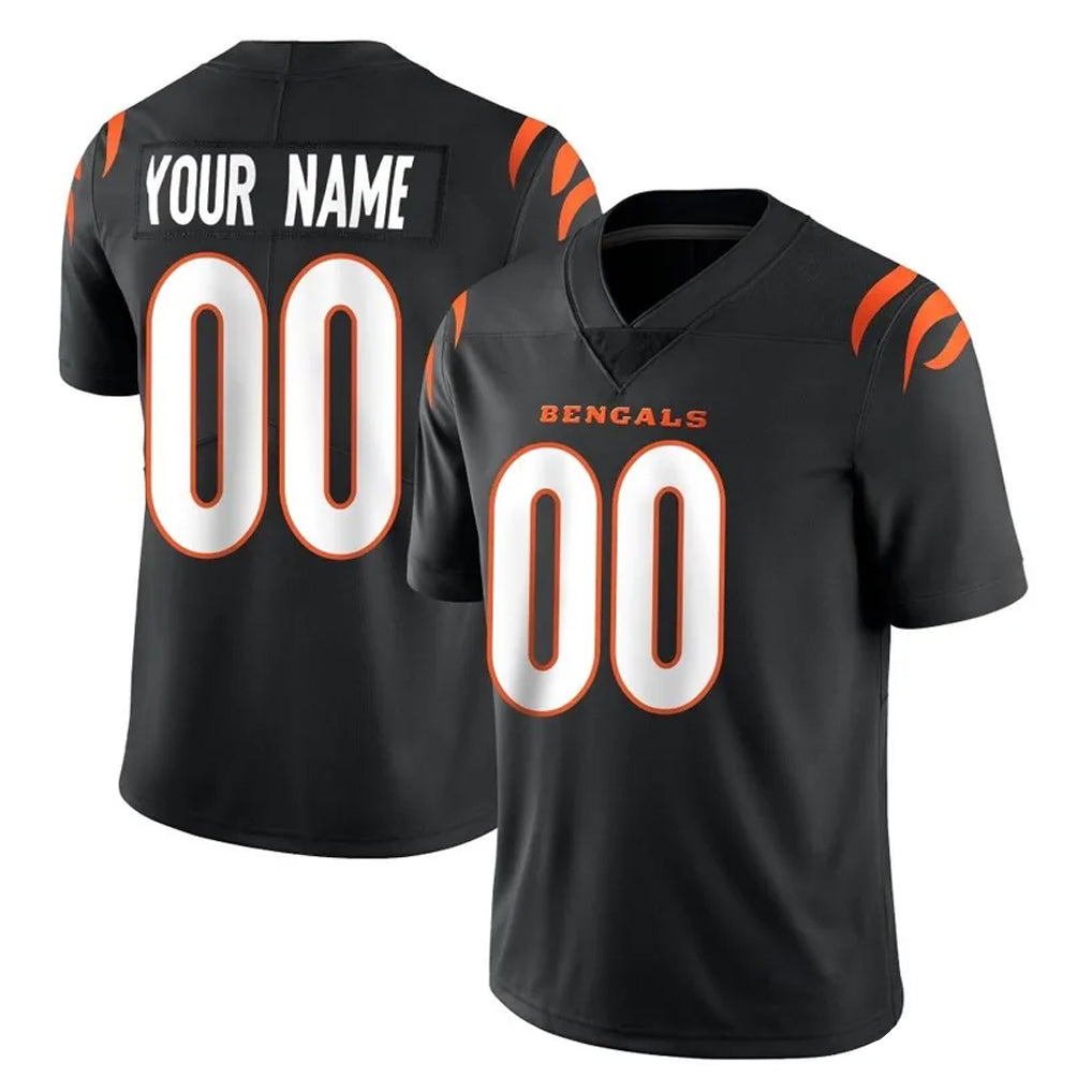 Custom C.Bengals Black Vapor Untouchable Limited Home Game Any Name & Numbers Ndoa Stitched Jerseys