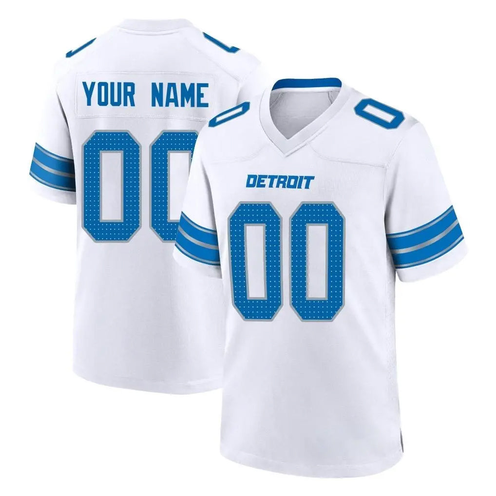 Custom D.Lions White Alternate Home Game Any Name & Numbers Ndoa Stitched Jerseys