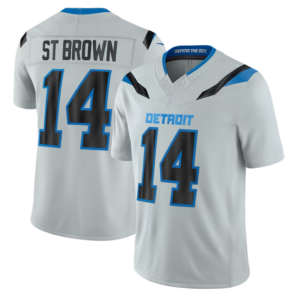 D.Lions #14 Amon-Ra St. Brown Player Silver Limited 2026 Rivalries Collection Home Game Ndoa Stitched Jerseys