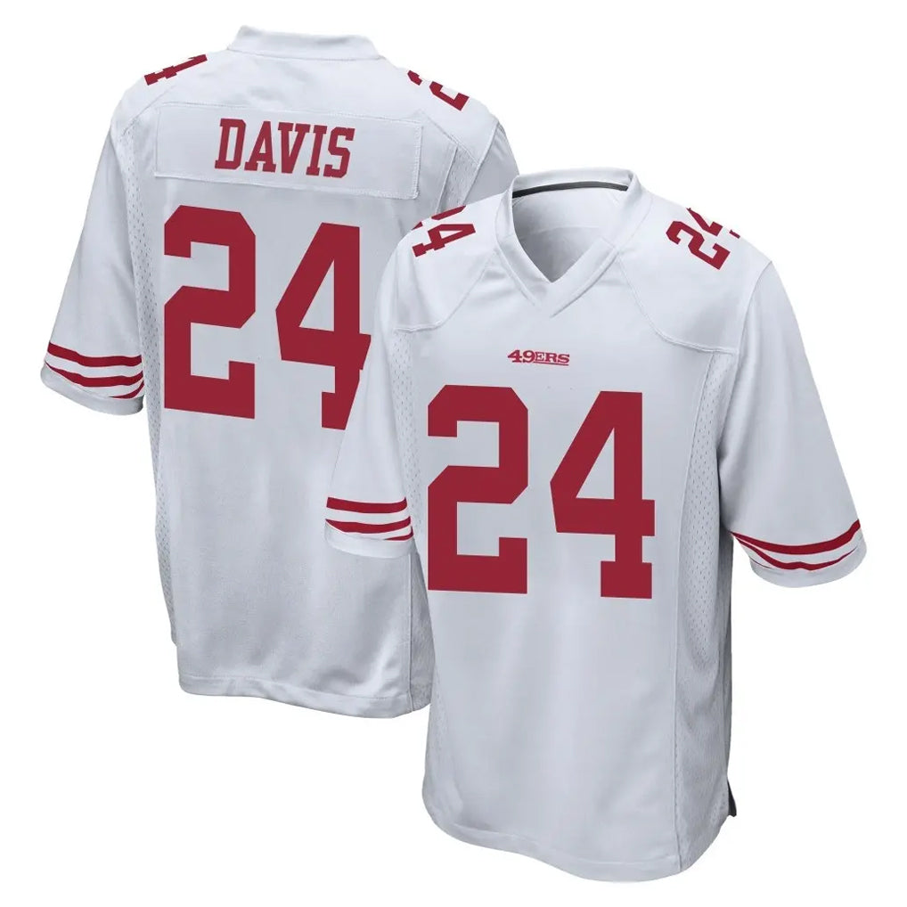 SF.49ers #24 Ashtyn Davis Player White Home Game Ndoa Stitched Jerseys