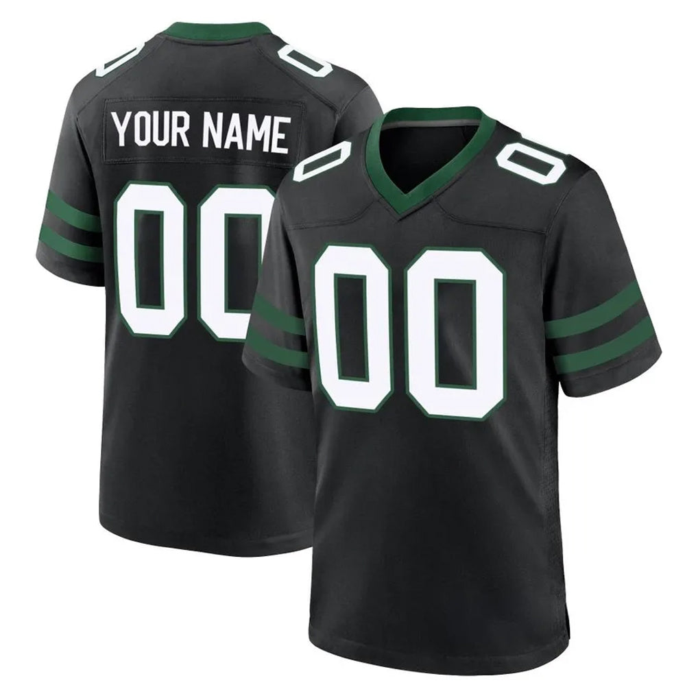 Custom NY.Jets Black Legacy Home Game Any Name & Numbers Ndoa Stitched Jerseys
