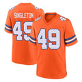 D.Broncos #49 Alex Singleton Player Orange Alternate Collection Throwback Game Ndoa Stitched Jerseys