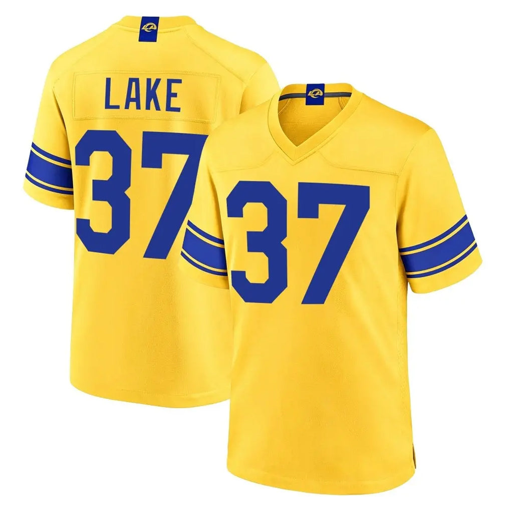 LA.Rams #37 Quentin Lake Player Gold Classic Sol Home Game Ndoa Stitched Jerseys