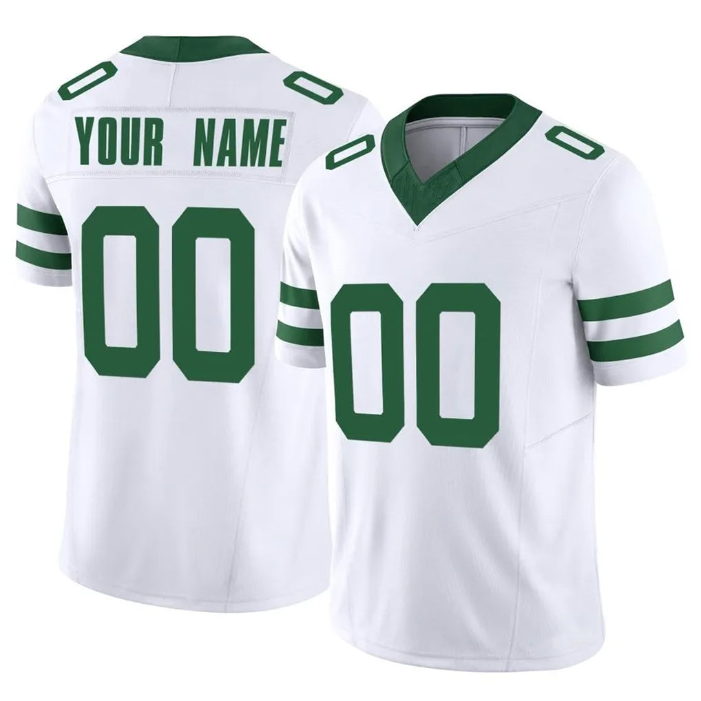 Custom NY.Jets White Legacy Limited Vapor F.U.S.E. Home Game Any Name & Numbers Ndoa Stitched Jerseys