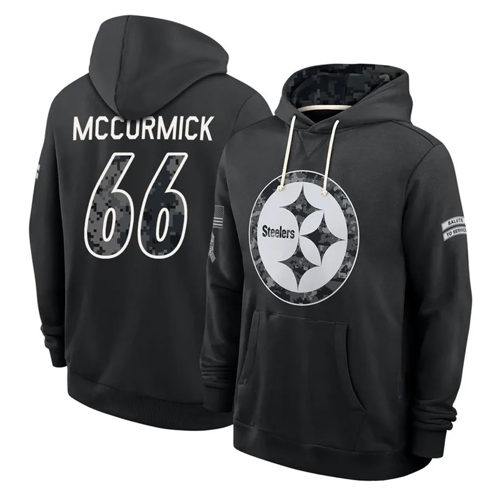 P.Steelers #66 Mason McCormick Player 2026 Black Logo Pullover Hoodies Limited Game Ndoa Stitched Jerseys