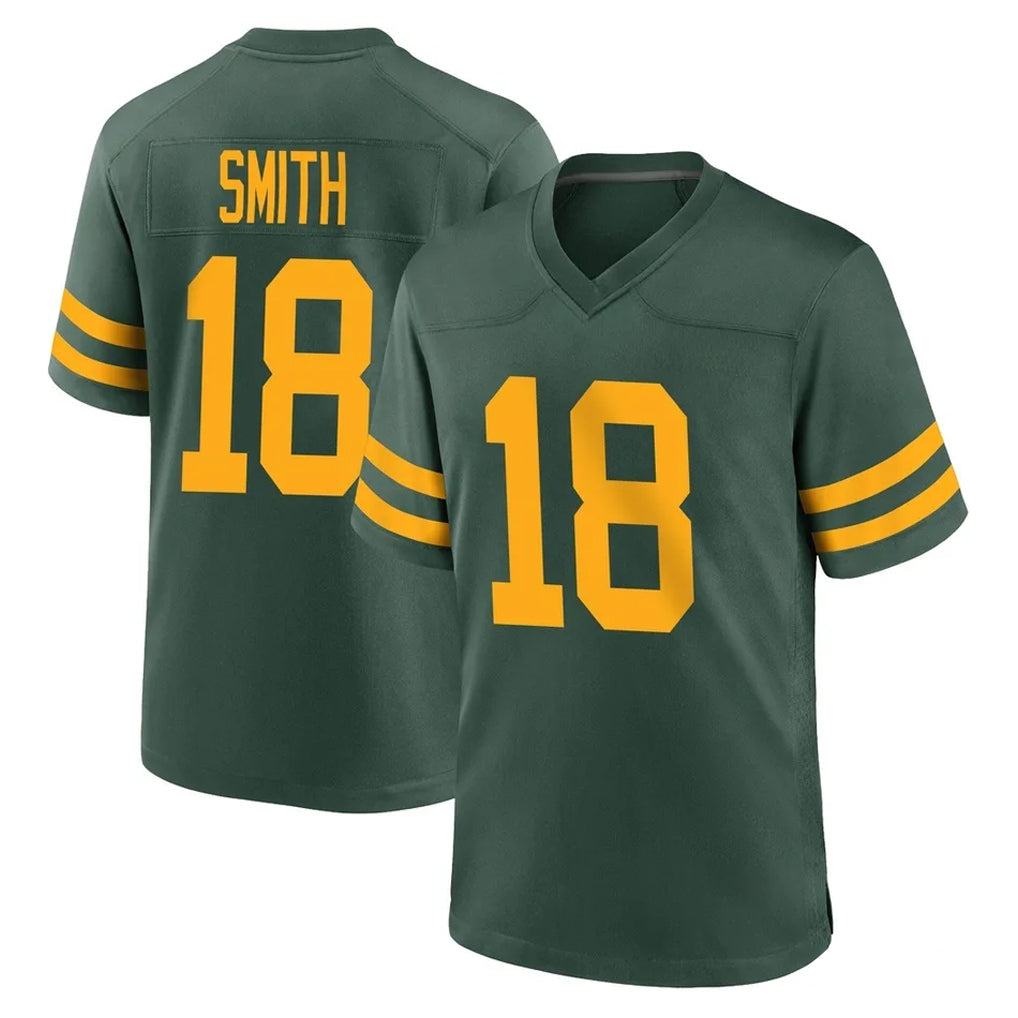 GB.Packers #18 Jonnu Smith Player Green Alternate Home Game Ndoa Stitched Jerseys