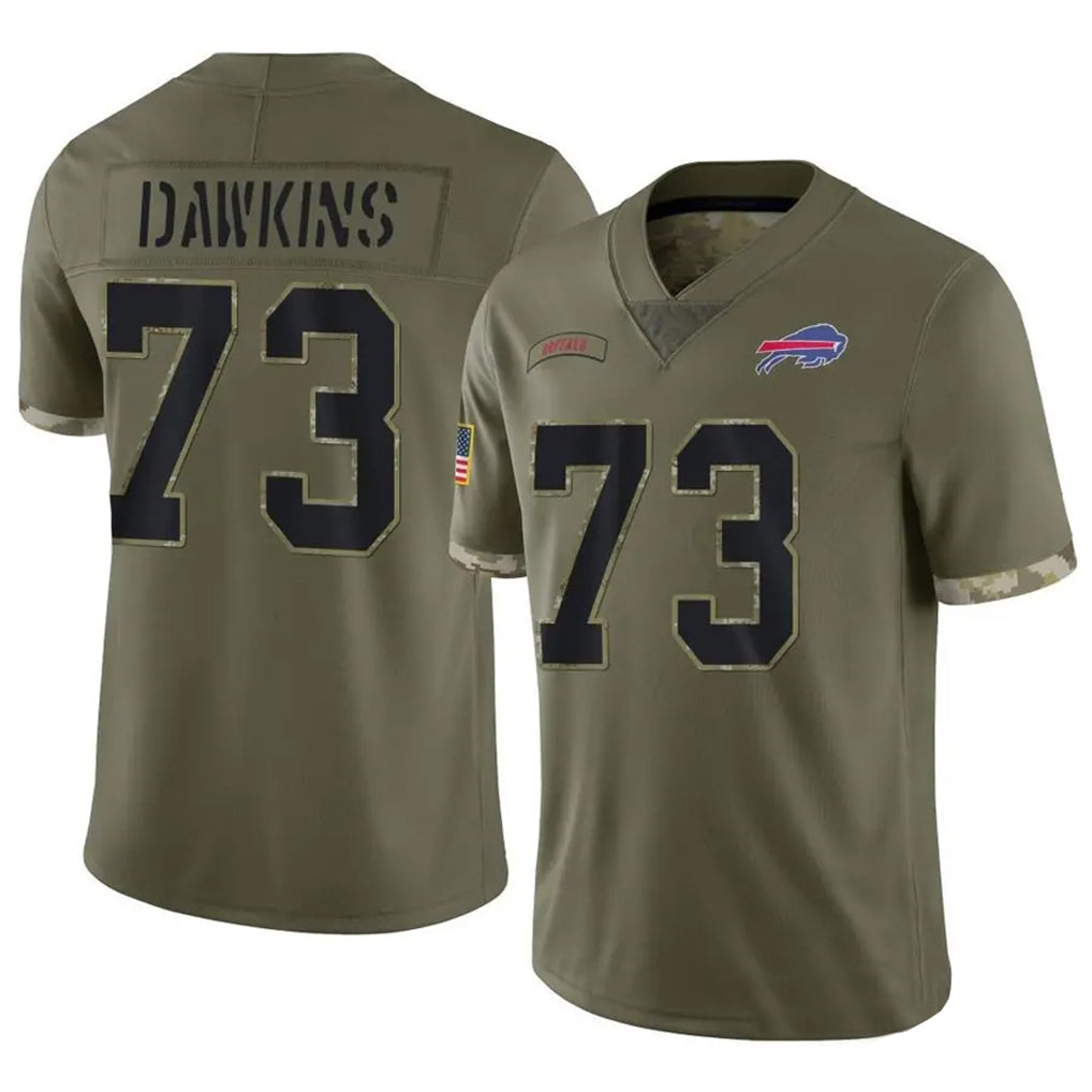 B.Bills #73 Dion Dawkins Player Olive Salute To Service Ndoa Stitched Jerseys