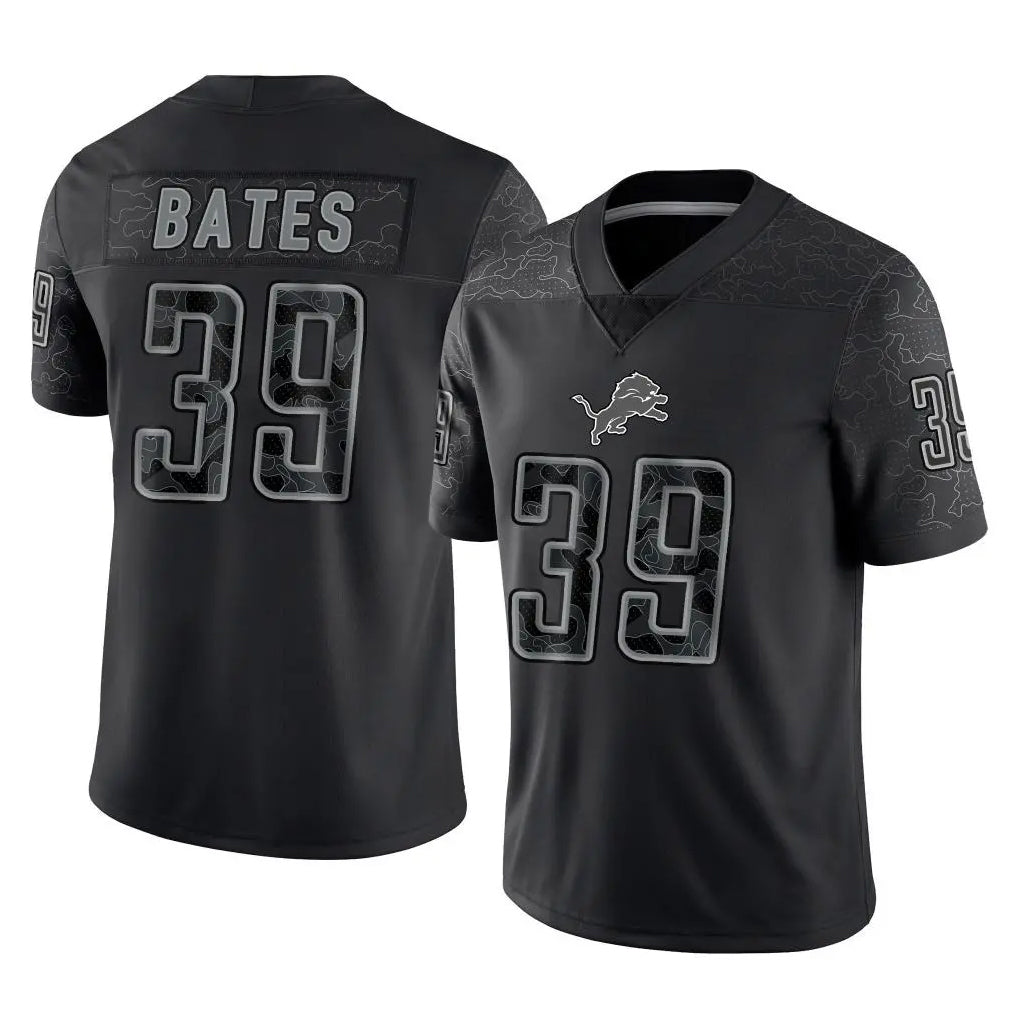 D.Lions #39 Jake Bates Player Black Reflective Limited Home Game Ndoa Stitched Jerseys