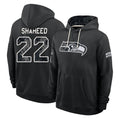 S.Seahawks #22 Rashid Shaheed Player 2026 Black Logo Pullover Hoodies Limited Game Ndoa Stitched Jerseys