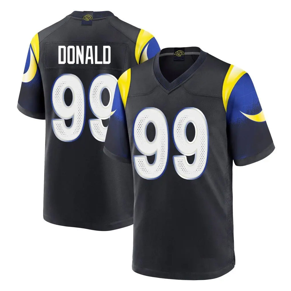 LA.Rams #99 Aaron Donald Player Black Midnight Rivalries Collection Home Game Ndoa Stitched Jerseys