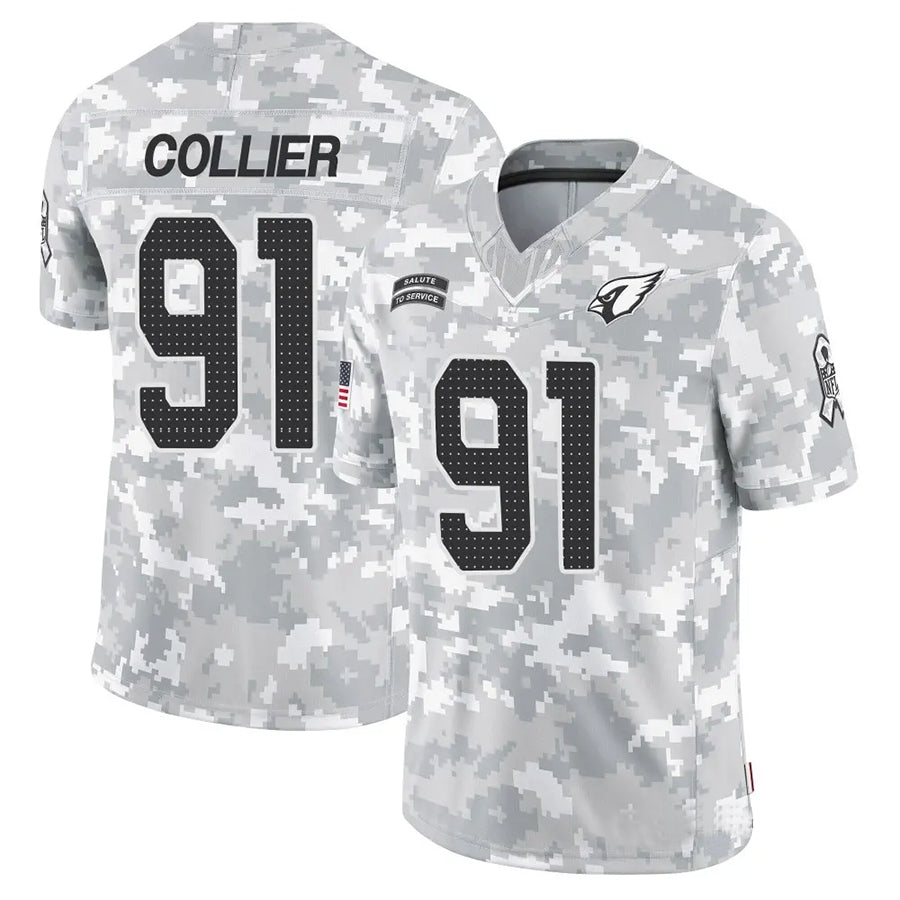A.Cardinals #91 L.J. Collier Player Camo Salute to Service Limited Ndoa Stitched Jerseys