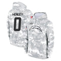 LA.Chargers #0 Daiyan Henley Player Arctic Camo Salute to Service Hoodies Limited Game Stitched Jerseys