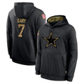 D.Cowboys #7 Rashan Gary Player Black Salute to Service Pullover Hoodies Limited Ndoa Stitched Jerseys