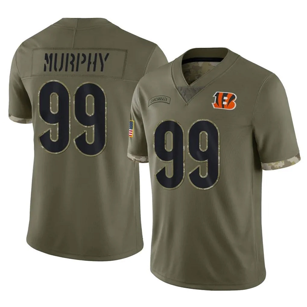 C.Bengals #99 Myles Murphy Player Olive Salute to Service Limited Game Ndoa Stitched Jerseys
