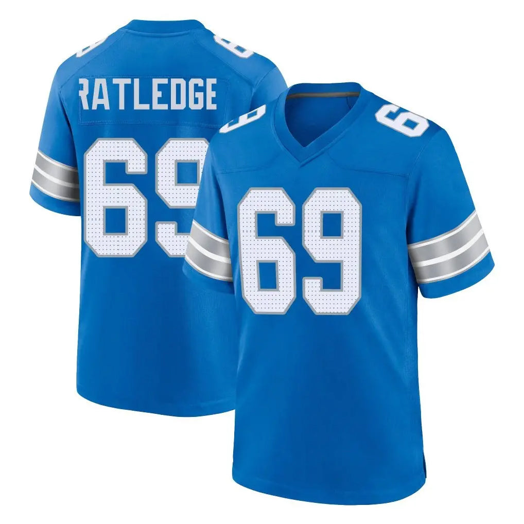 D.Lions #69 Tate Ratledge Player Blue Alternate Home Game Ndoa Stitched Jerseys