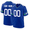Custom S.Seahawks Royal Throwback Home Game Any Name & Numbers Ndoa Stitched Jerseys