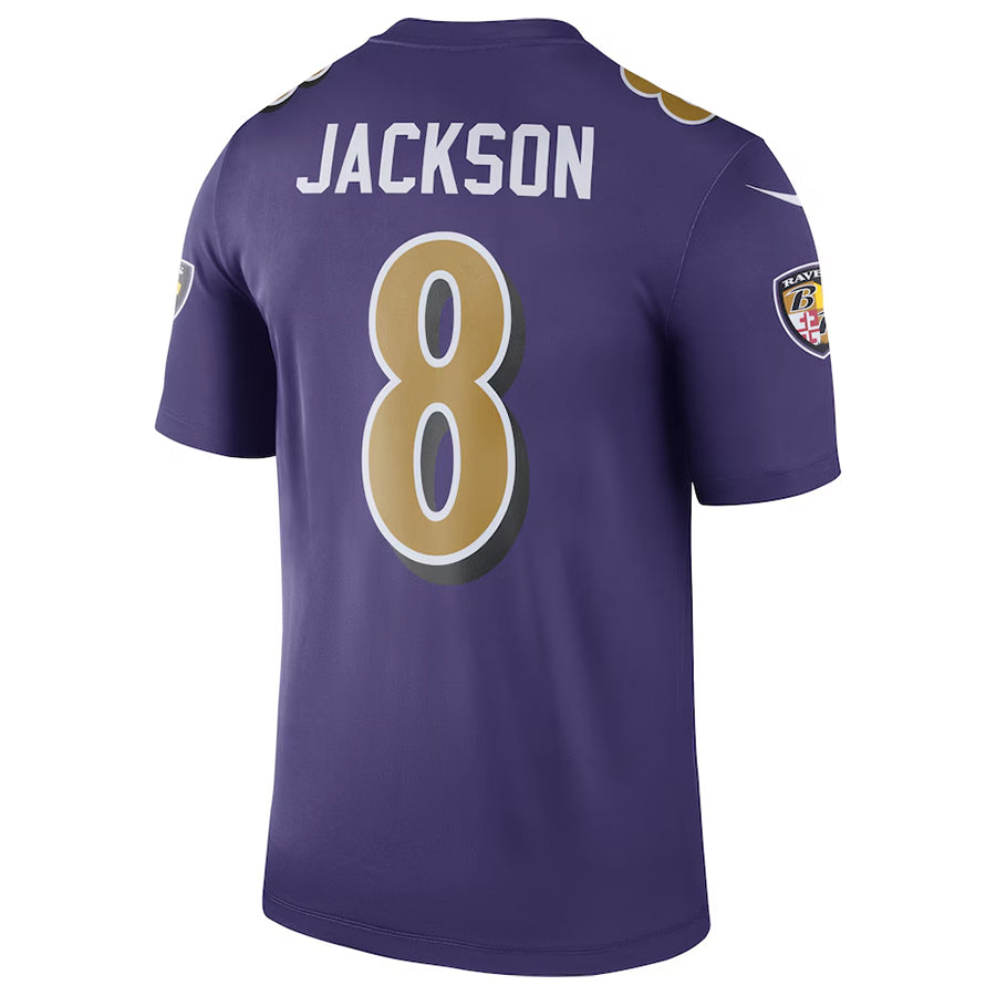 B.Ravens #8 Lamar Jackson Player Purple Legend Performance Ndoa Stitched Jerseys