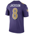 B.Ravens #8 Lamar Jackson Player Purple Legend Performance Ndoa Stitched Jerseys