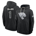 J.Jaguars #1 Montaric Brown Player 2026 Black Logo Pullover Hoodies Limited Game Ndoa Stitched Jerseys