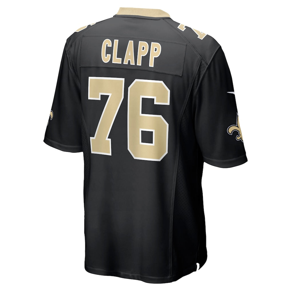 Ndoa NO.Saints #76 Will Clapp Black Team Game Jersey