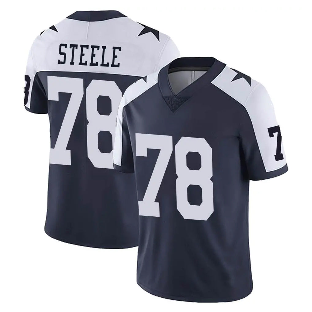 D.Cowboys #78 Terence Steele Player Navy-White Limited Alternate Vapor Untouchable Home Game Ndoa Stitched Jerseys
