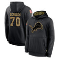 D.Lions #70 Juice Scruggs Player Black Salute to Service Hoodies Limited Game Ndoa Stitched Jerseys