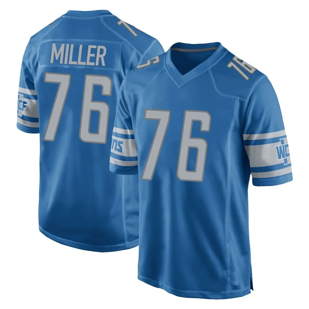 D.Lions #76 Blake Miller Player Blue Home Game Ndoa Stitched Jerseys