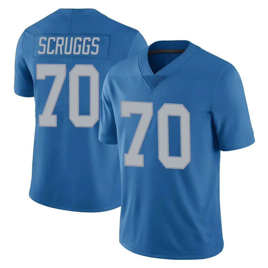 D.Lions #70 Juice Scruggs Player Blue Limited Throwback Vapor Untouchable Ndoa Stitched Jerseys