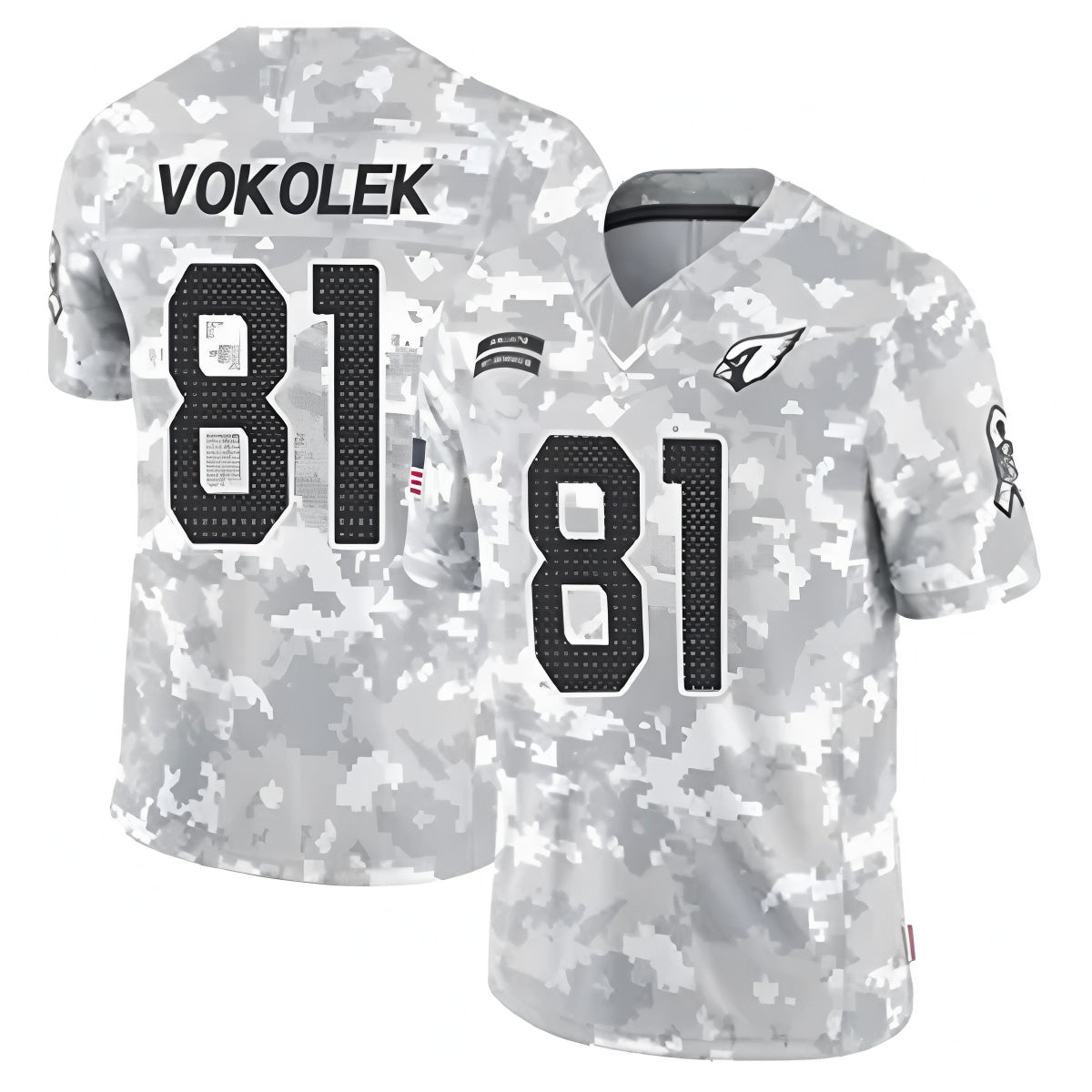 A.Cardinals #81 Travis Vokolek Player Camo Salute to Service Limited Ndoa Stitched Jerseys
