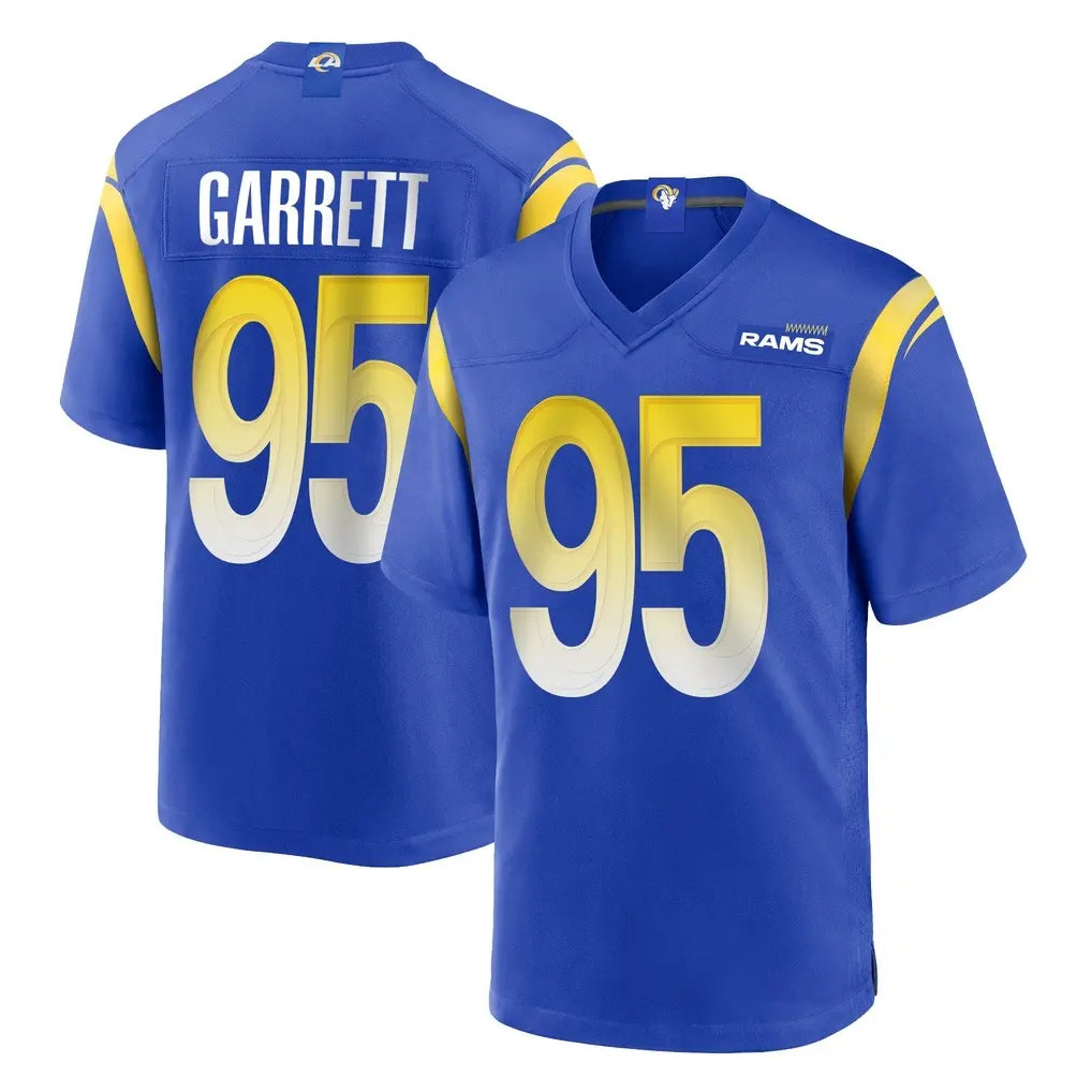 LA.Rams #95 Myles Garrett Player Royal Home Game Ndoa Stitched Jerseys