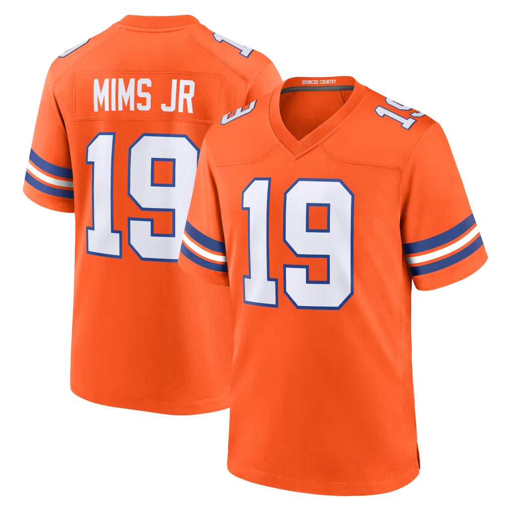 D.Broncos #19 Marvin Mims Jr. Player Orange Alternate Collection Throwback Game Ndoa Stitched Jerseys