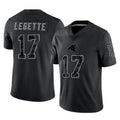 C.Panthers #17 Xavier Legette Player Black Limited Reflective Game Ndoa Stitched Jerseys
