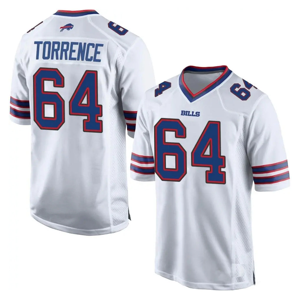 B.Bills #64 O'Cyrus Torrence Player White Home Game Ndoa Stitched Jerseys