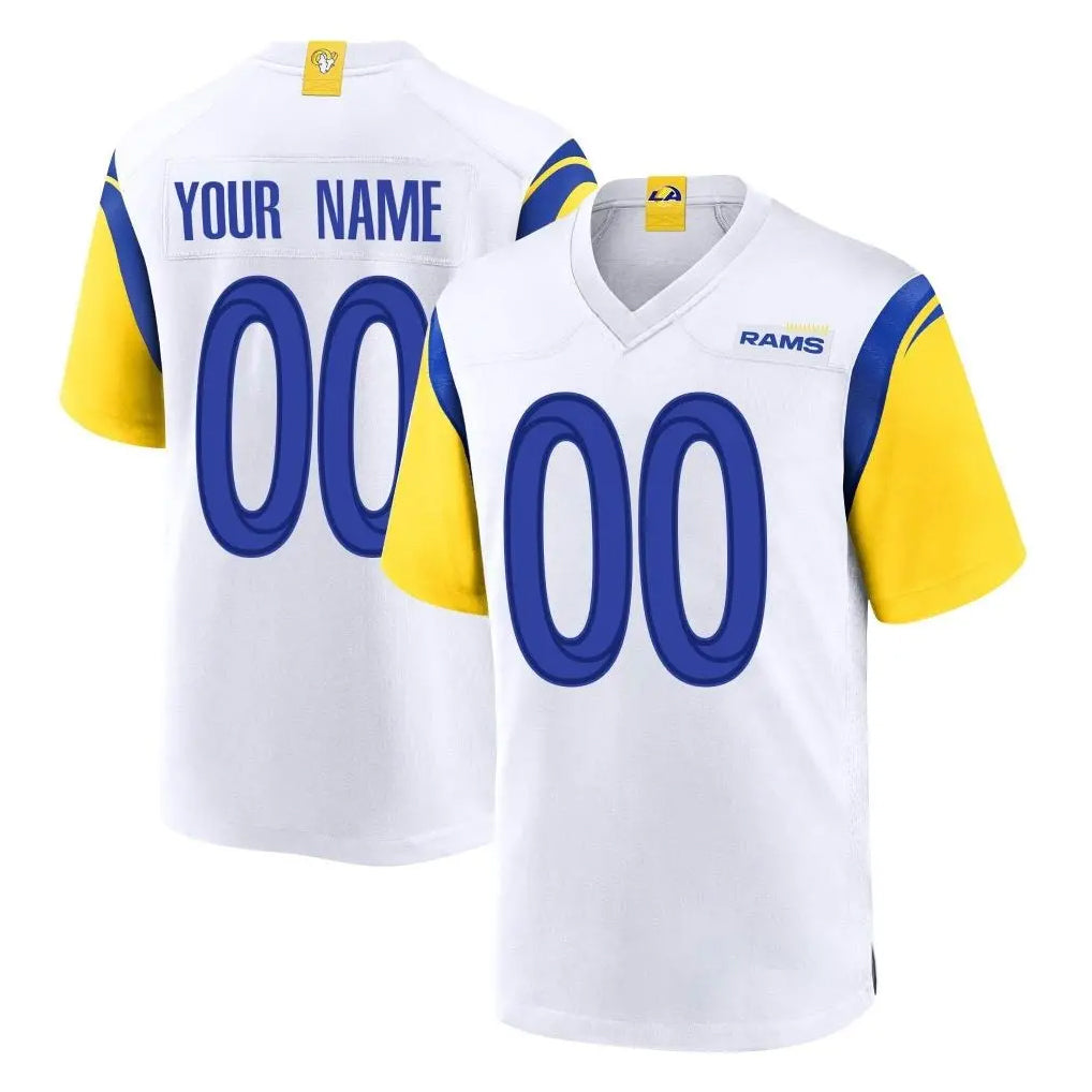 Custom LA.Rams White Home Game Any Name & Numbers Ndoa Stitched Jerseys