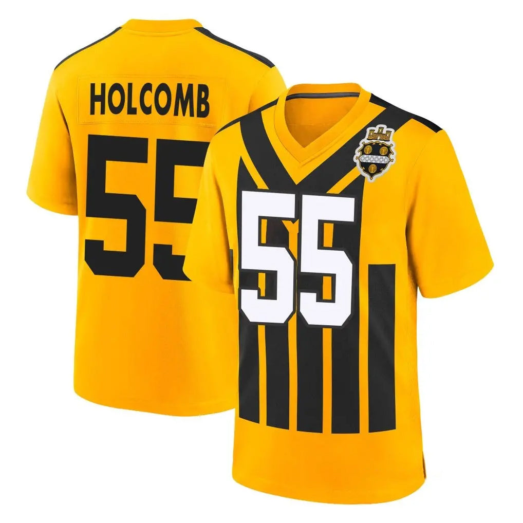 P.Steelers #55 Cole Holcomb Player Gold Limited 1933 Throwback Home Game Ndoa Stitched Jerseys