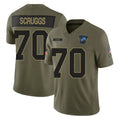 D.Lions #70 Juice Scruggs Player Olive 2025 Salute To Service Limited Home Game Ndoa Stitched Jerseys